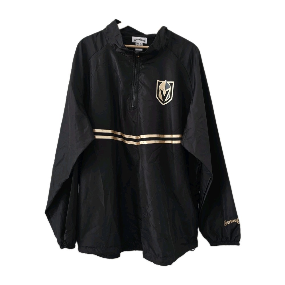Station Casinos Vegas Golden Knights 1/4 Zip Windbreaker Black Gold 2XL  NHL